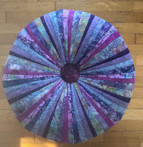 Purple batik tuffet - batik,