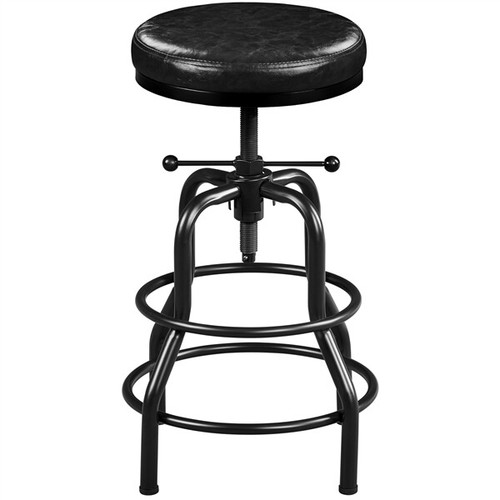 Vintage leather bar stool - leather,
